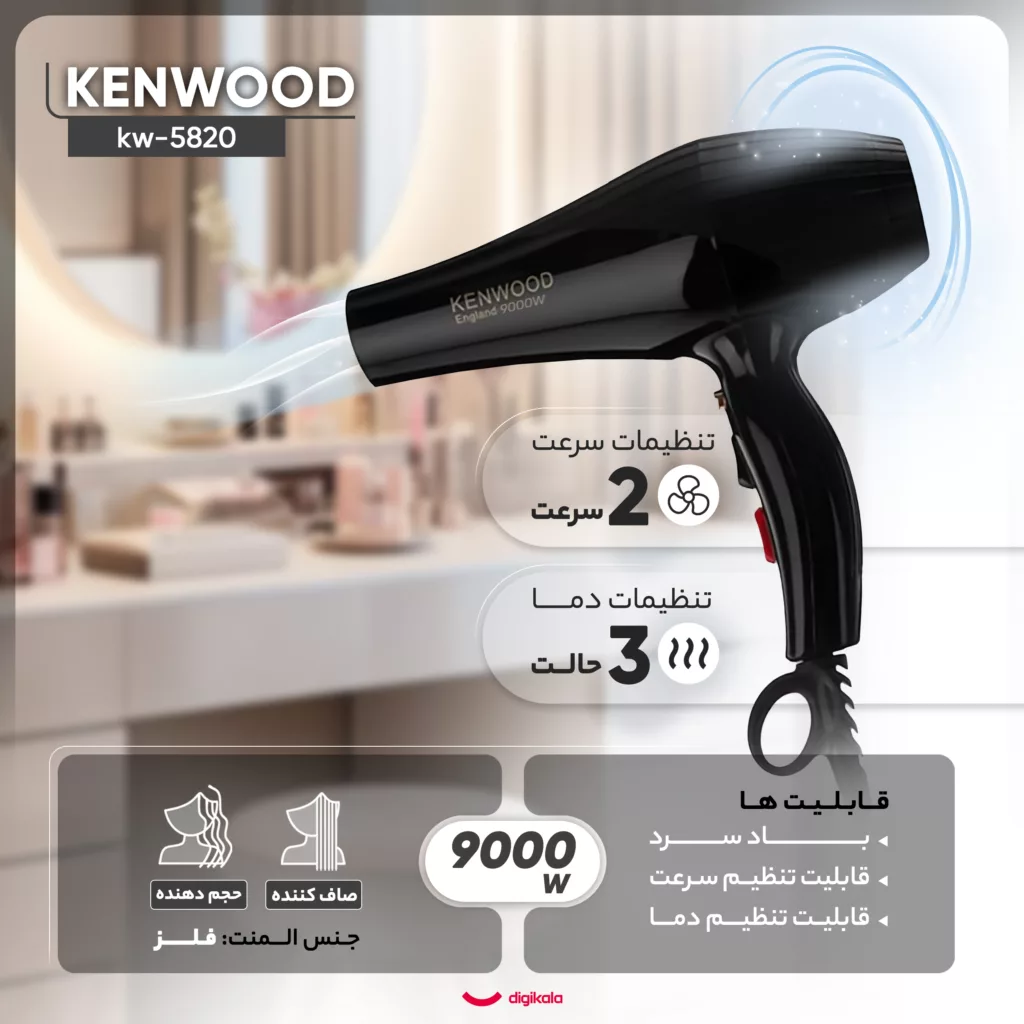 سشوار خانگی کنوود مدل kw-5820