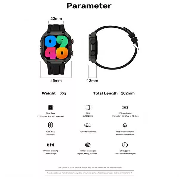 ساعت هوشمند نیوی فورس مدل N11S/B