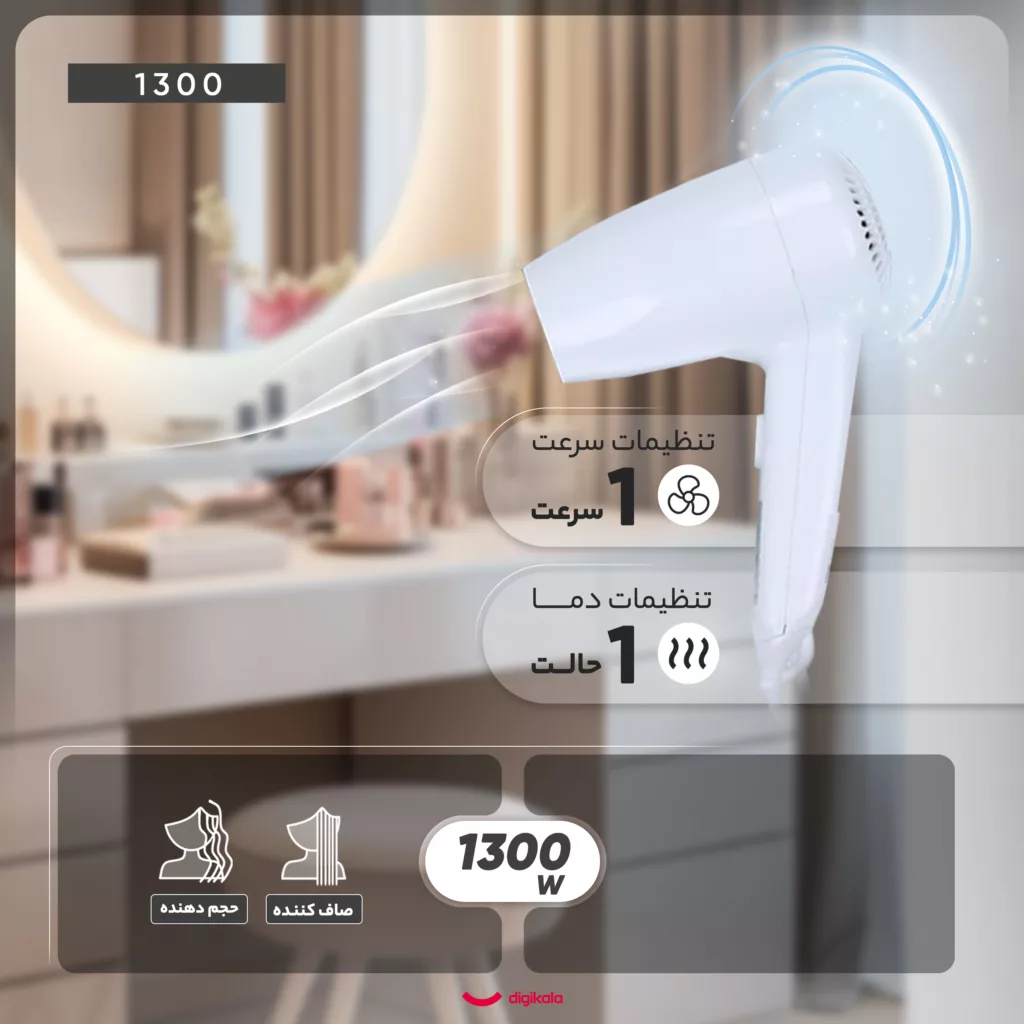 سشوار دیواری مدل 1300