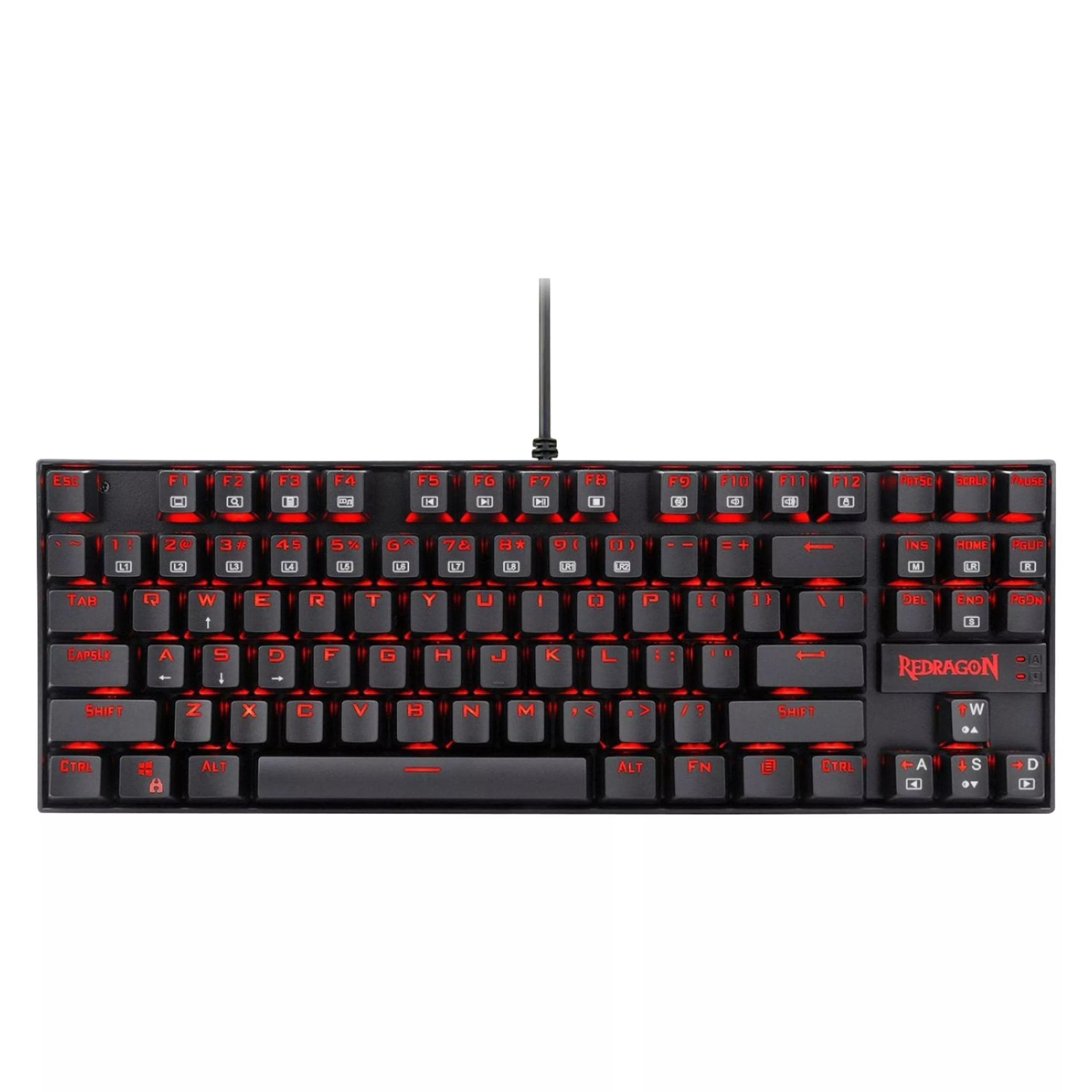 کیبورد گیمینگ ردراگون مدل K552 Kumara، سوییچ مکانیکال قرمز، Tenkeyless، نورپردازی RGB، قابلیت Anti-Ghosting