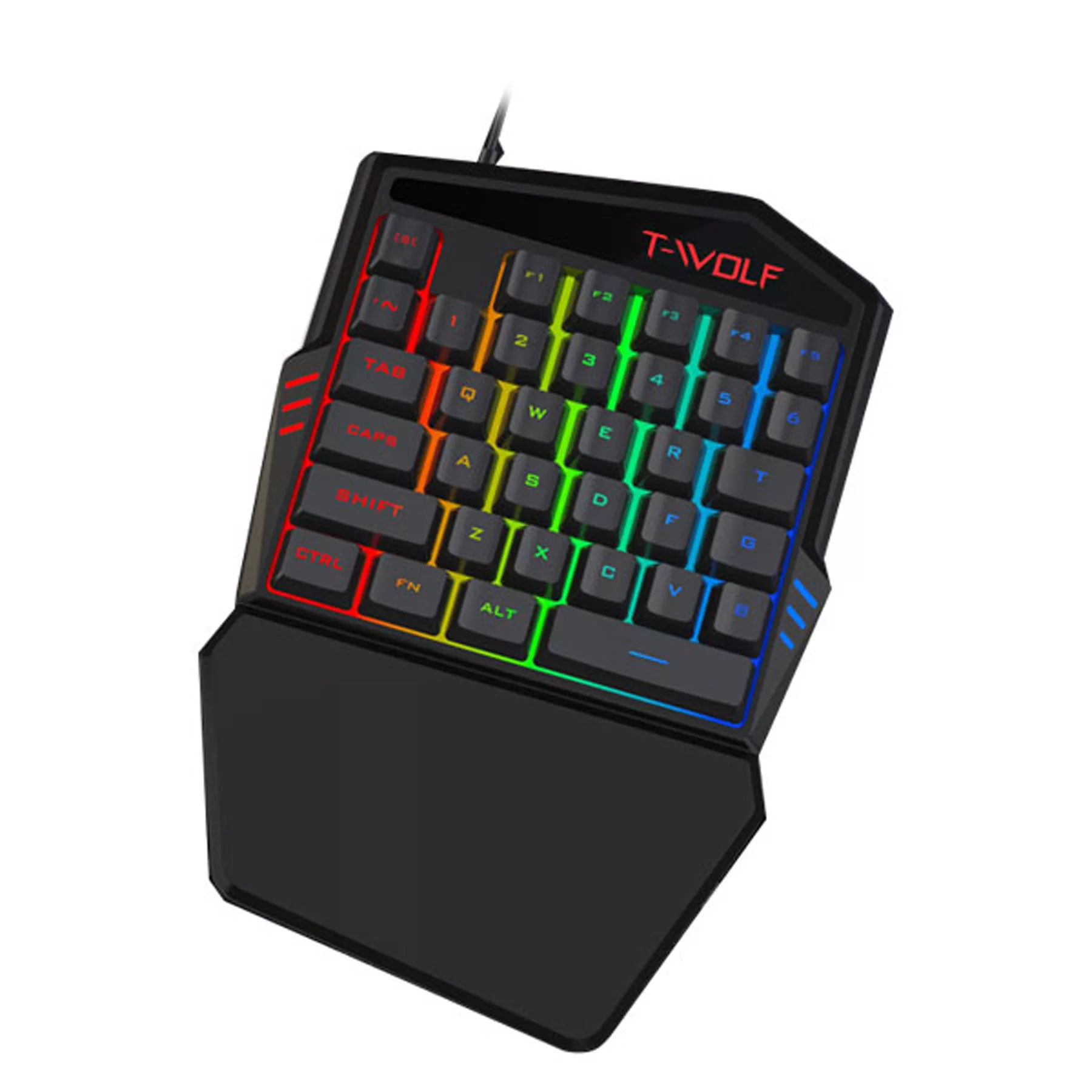 کیبورد و ماوس گیمینگ تی ولف مدل TF900، سوییچ ممبران، Tenkeyless، نورپردازی LED RGB