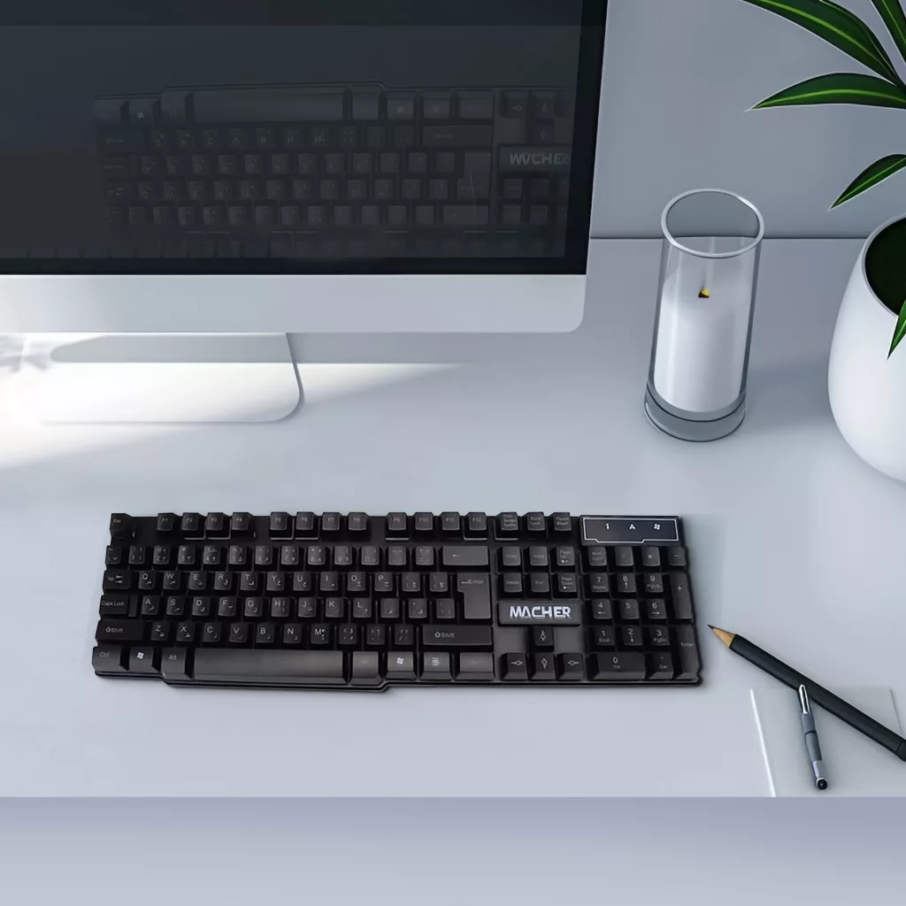 کیبورد گیمینگ مچر مدل MR-304 Full-Size LED RGB