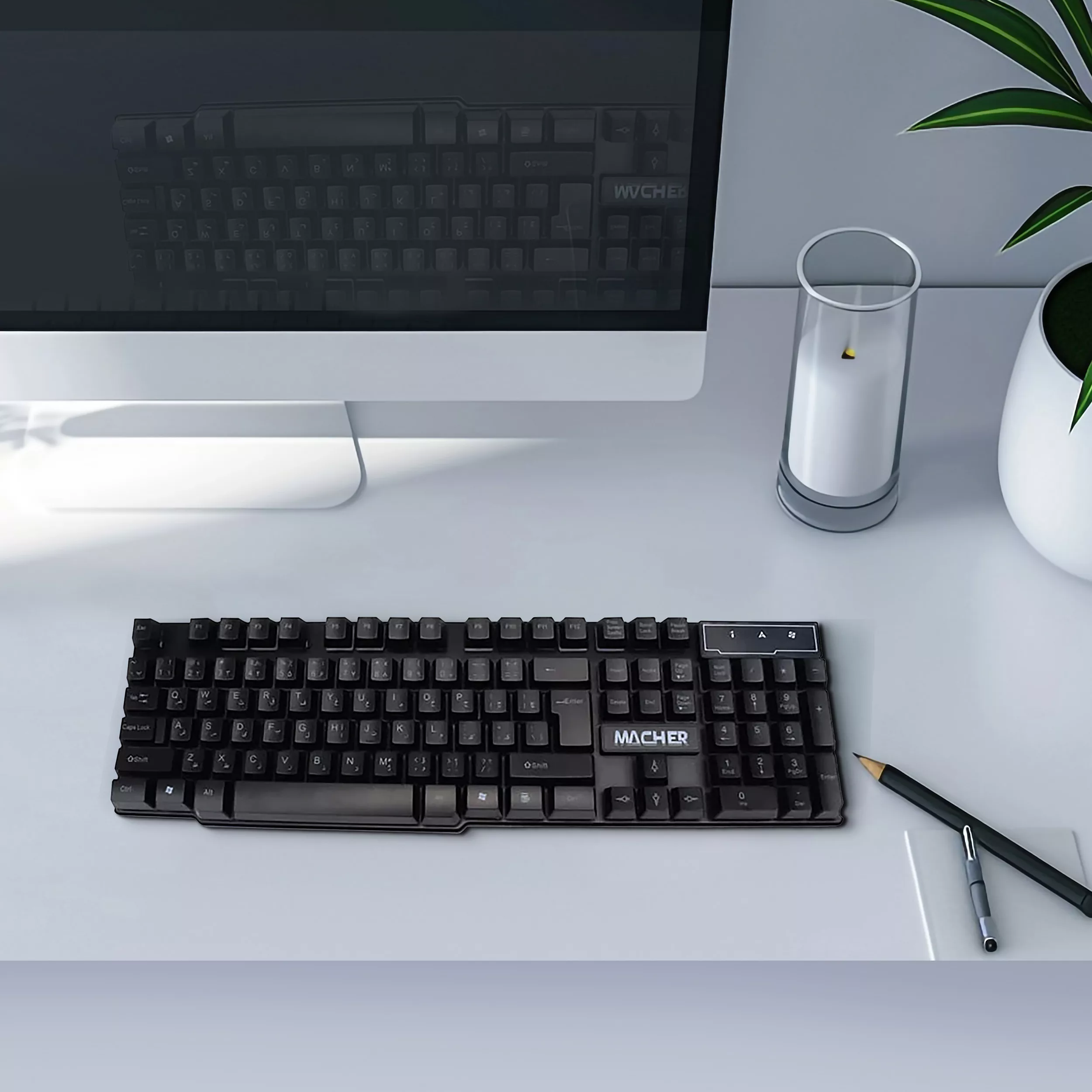 کیبورد گیمینگ مچر مدل MR-304 Full-Size LED RGB