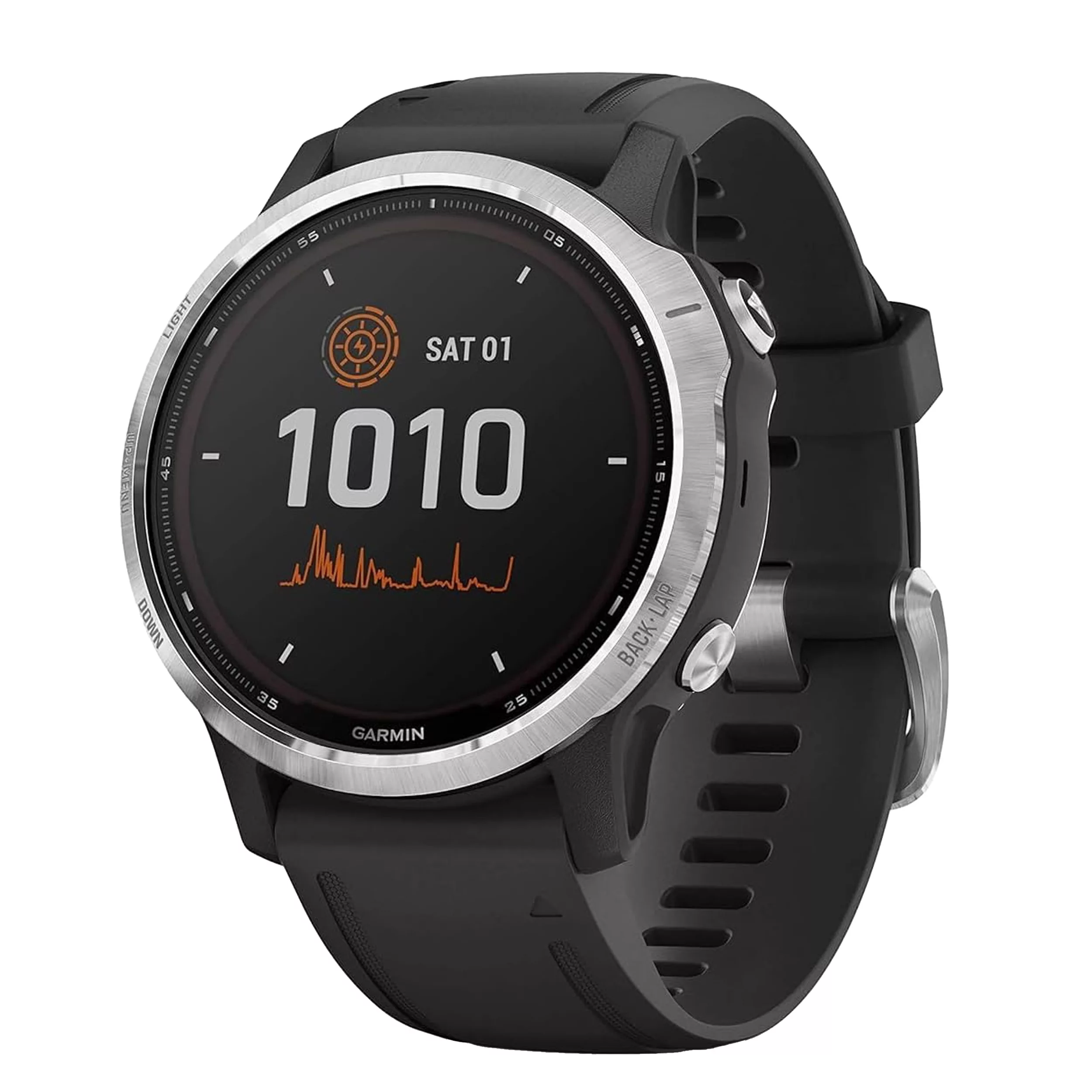 ساعت هوشمند 42 میلی متری گارمین مدل FENIX 6S Solar با بند سیلیکونی