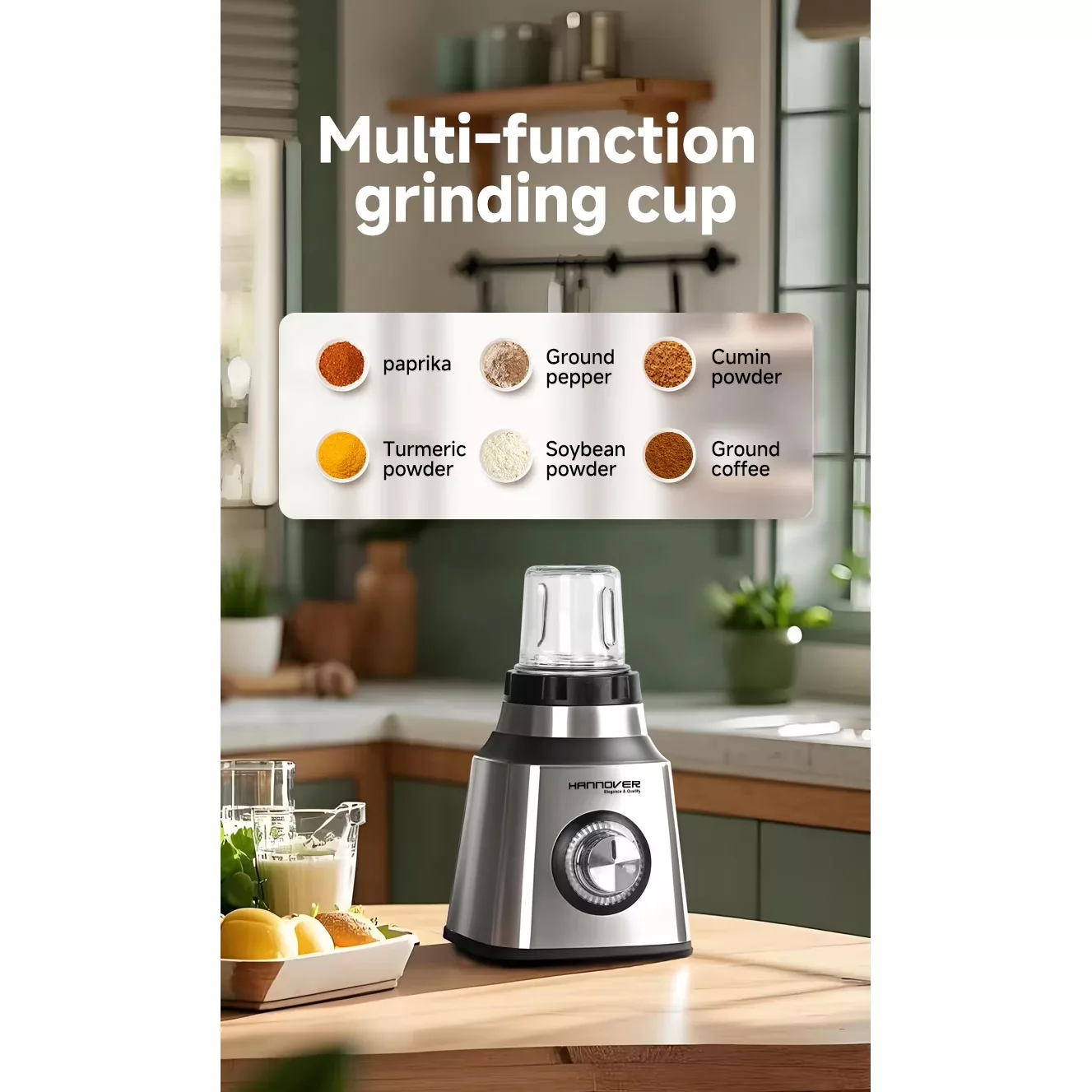 مخلوط کن و آسیاب کن 1.5 لیتری هانوور مدل HN1298