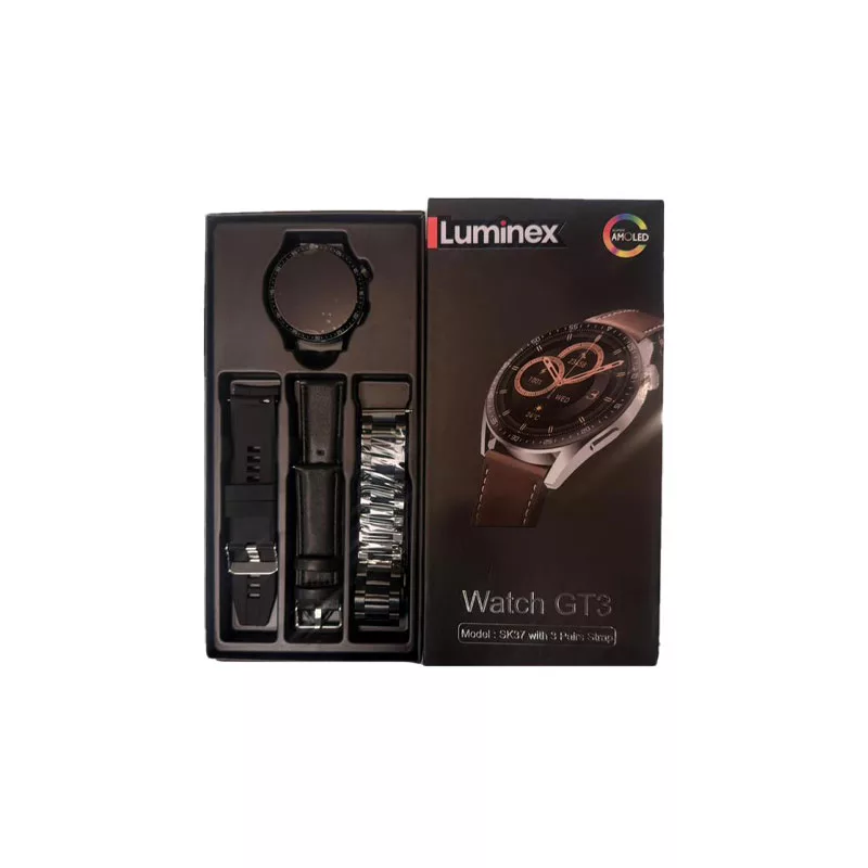 ساعت مچی هوشمند 1.53 اینچ لومینکس مدل SK37 با بند سیلیکونی و فلزی و چرمی
