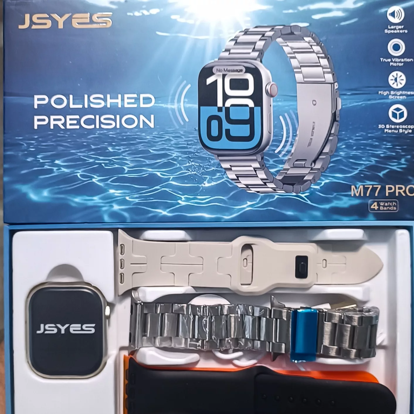 ساعت هوشمند 46 میلی متر جسیس مدل M77 PRO با بند سیلیکونی به همراه 3 بند اضافه