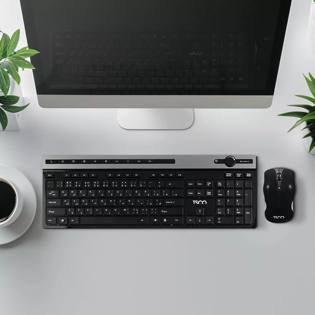 کیبورد بی سیم تسکو مدل TKM7106W همراه با موس بی‌سیم