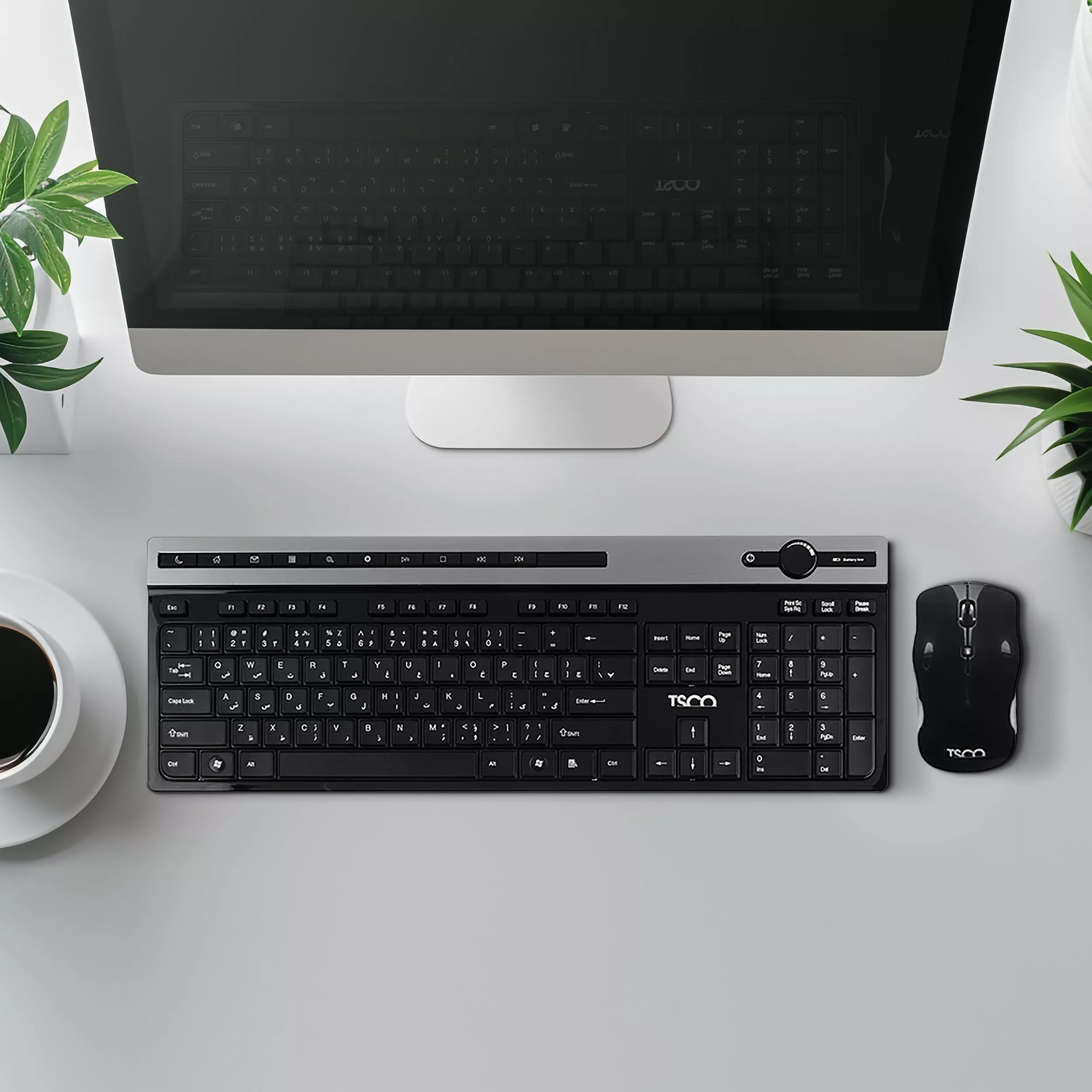 کیبورد بی سیم تسکو مدل TKM7106W همراه با موس بی‌سیم