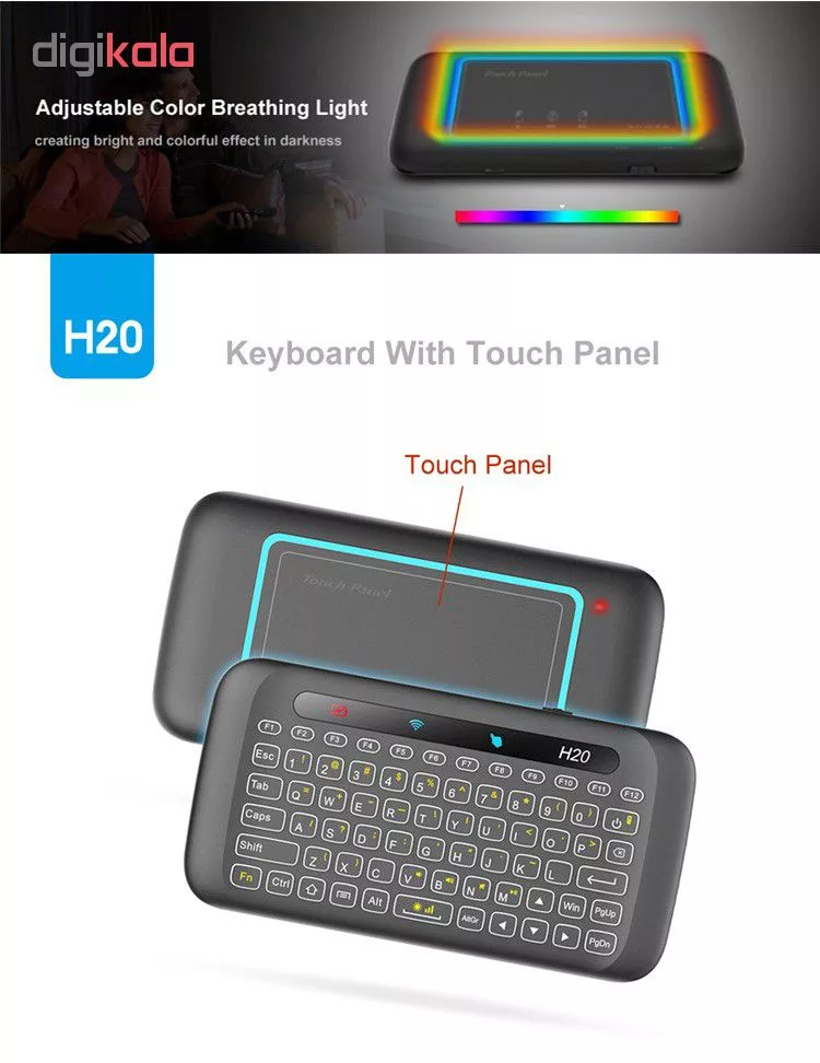 مینی کیبورد بی سیم مدل H20 به همراه تاچ پد