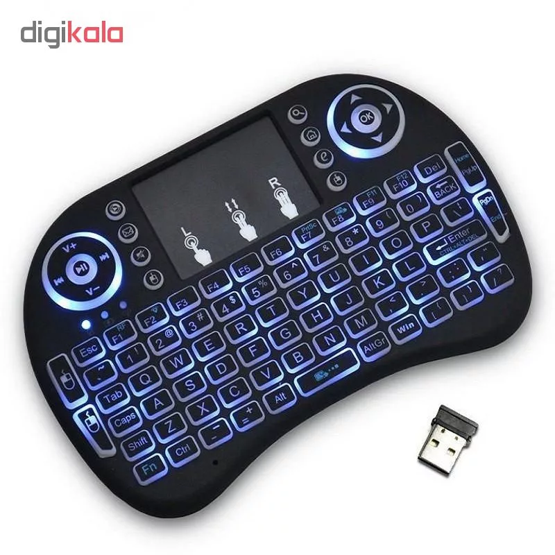 مینی کیبورد بی سیم همراه با تاچ پد مدل i8