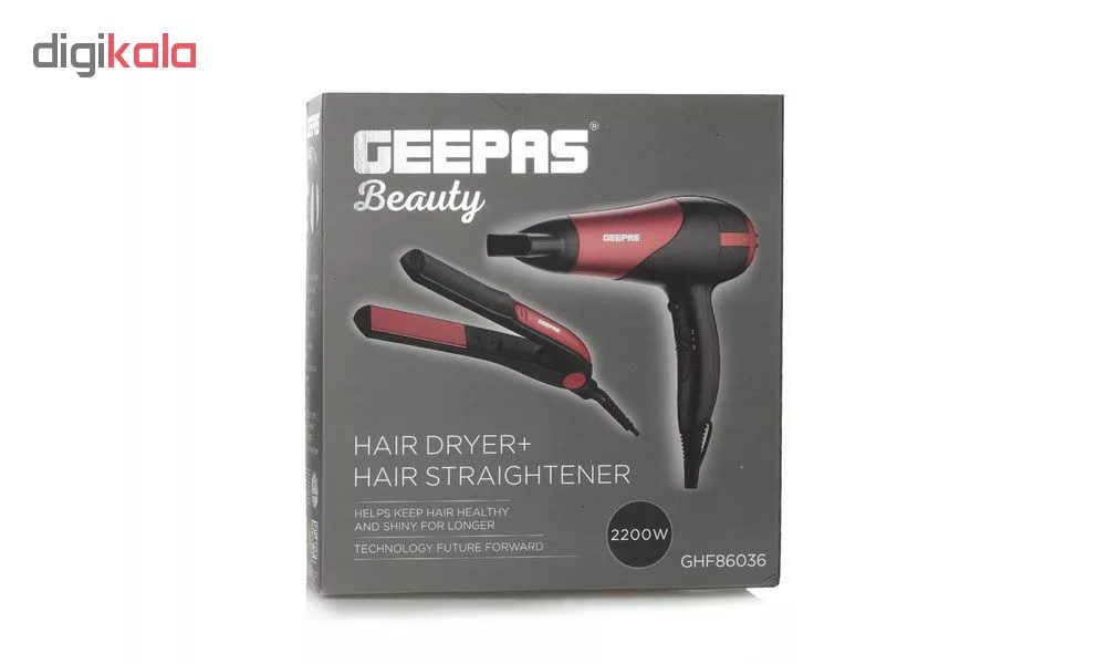 مجموعه سشوار و اتو مو جی پاس مدل GHF86036