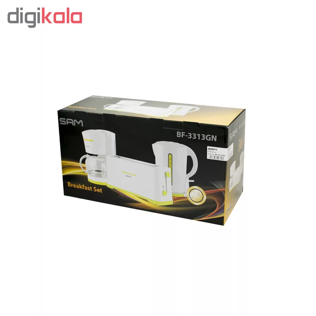 قهوه ساز سام مدل BF-3313 به همراه توستر و کتری برقی