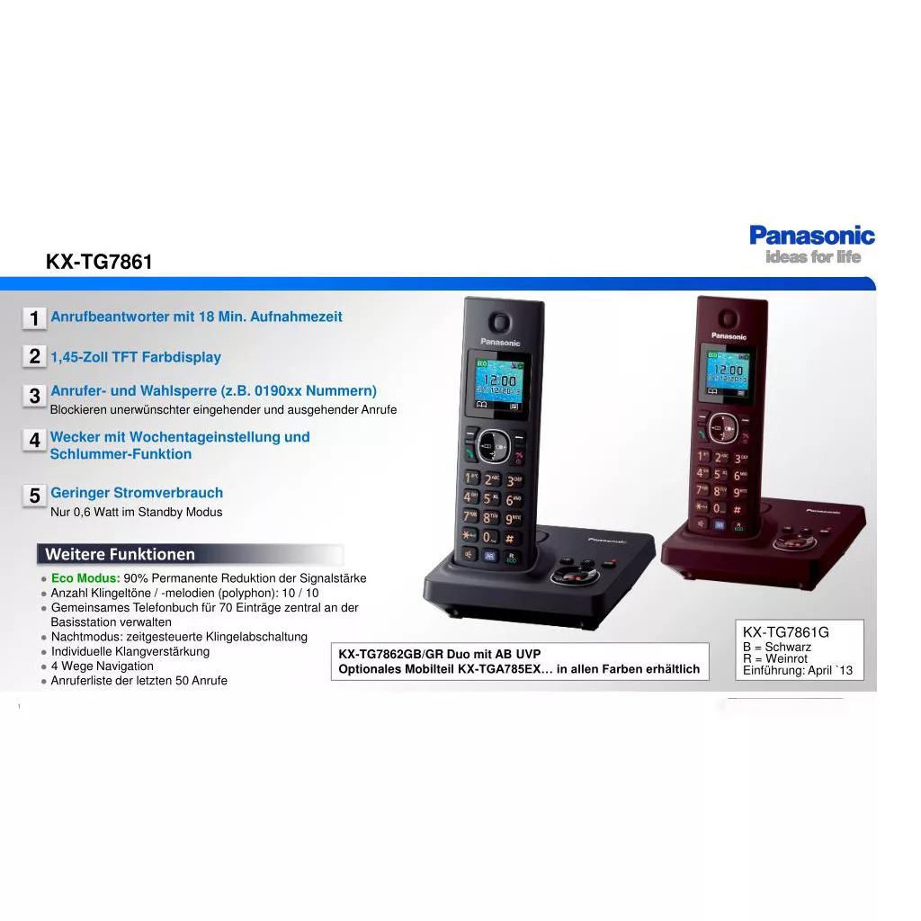 تلفن بی سیم پاناسونیک مدل KX-TG7861