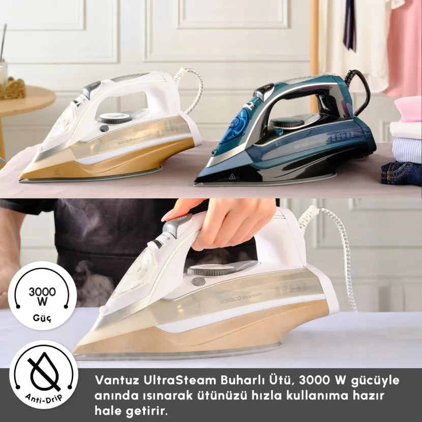 اتو بخار 3000 وات کاراجا مدل Vantuz Ultrasteam