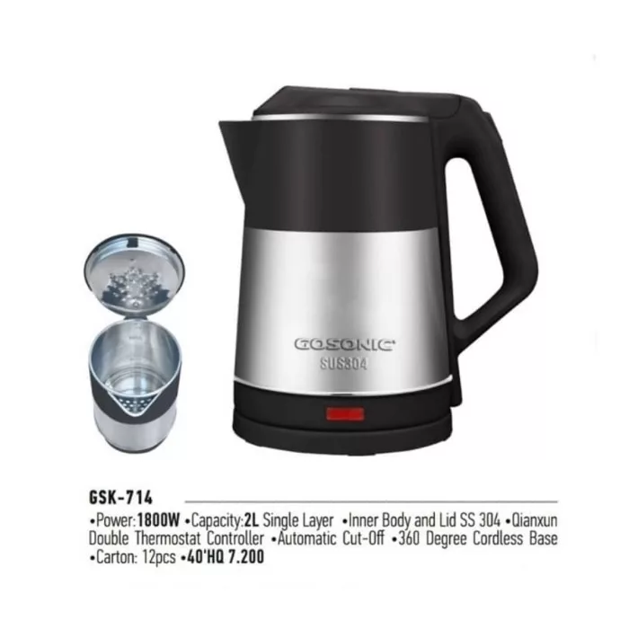 کتری برقی گوسونیک مدل GSK-714 گنجایش 2 لیتر