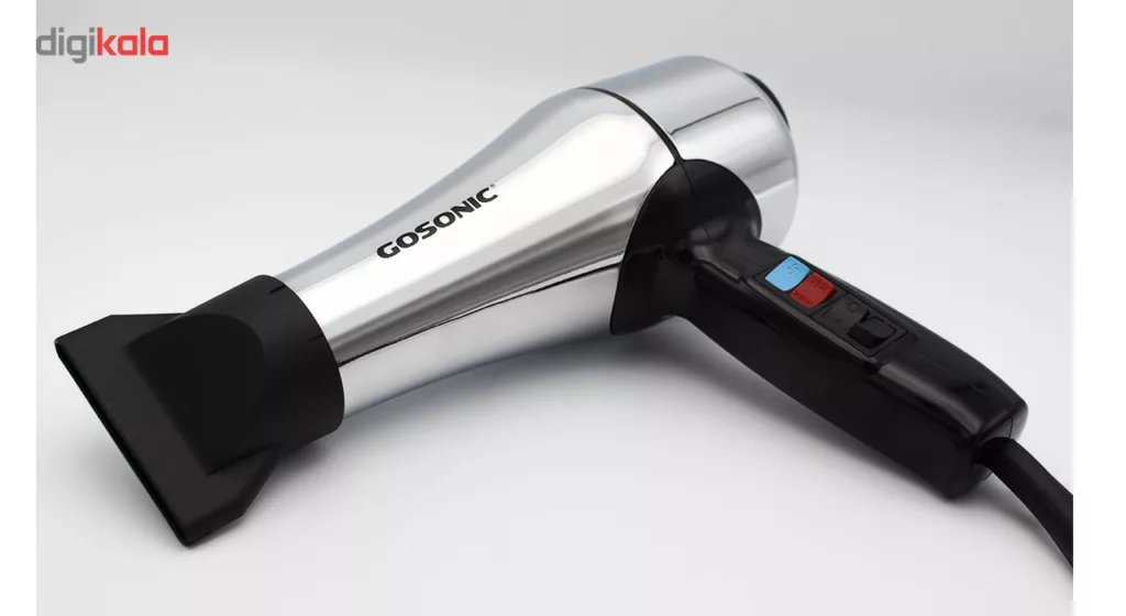 سشوار حرفه ای گوسونیک مدل GHD-229، موتور AC با توان مصرفی 1800 وات، دارای قابلیت باد سرد، فناوری تولید یون، وزن 892 گرم، تنظیم حرارت 3 حالته و کنترل سرعت 2 حالته، به همراه 1 عدد سری متمرکزکننده