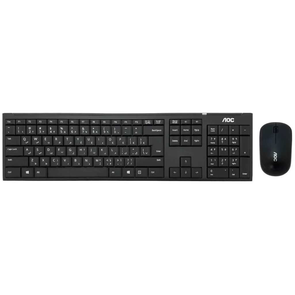 کیبورد و ماوس بی سیم ای او سی مدل KM200