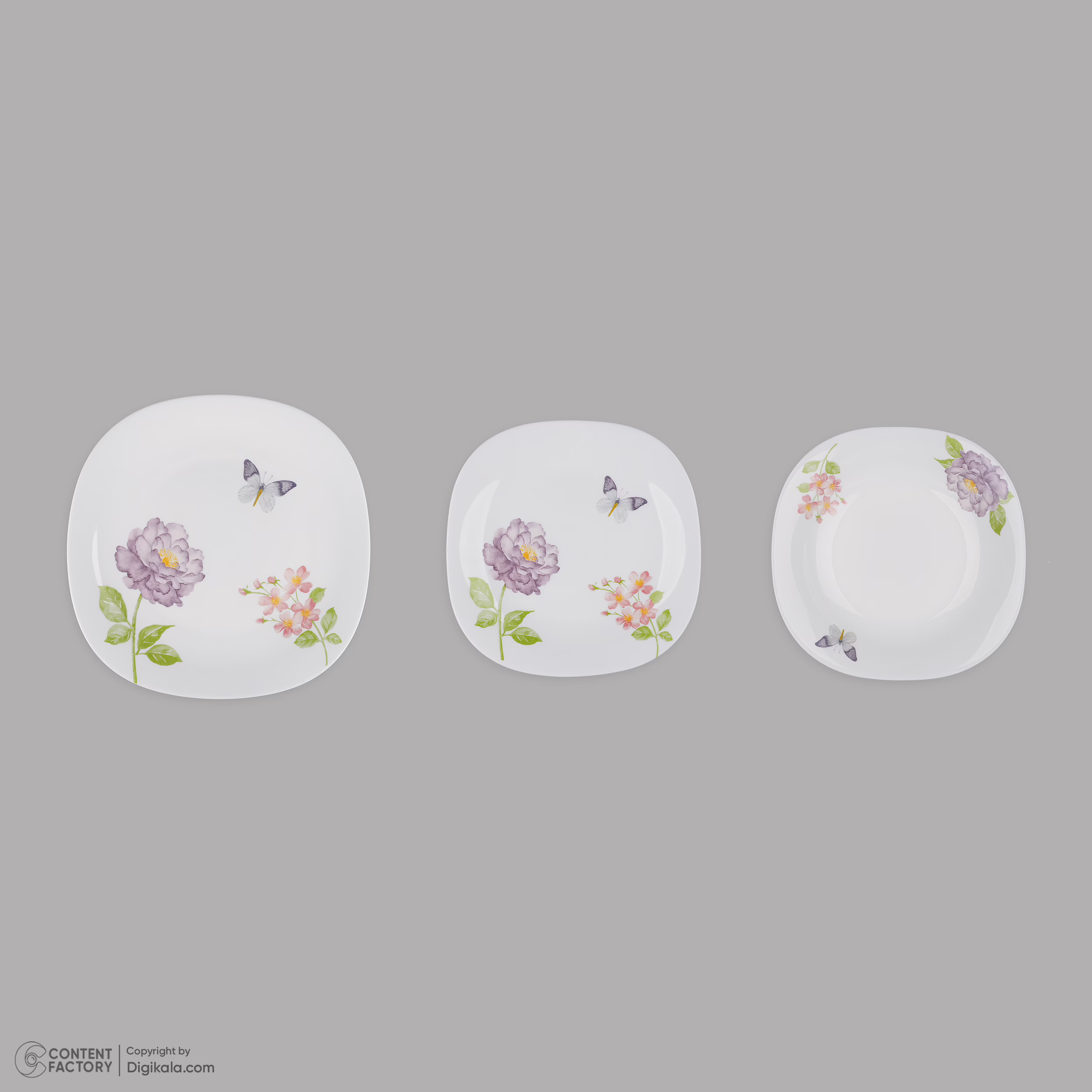 سرویس غذاخوری 18 پارچه 6 نفره مدل مربع کلاسیک 313