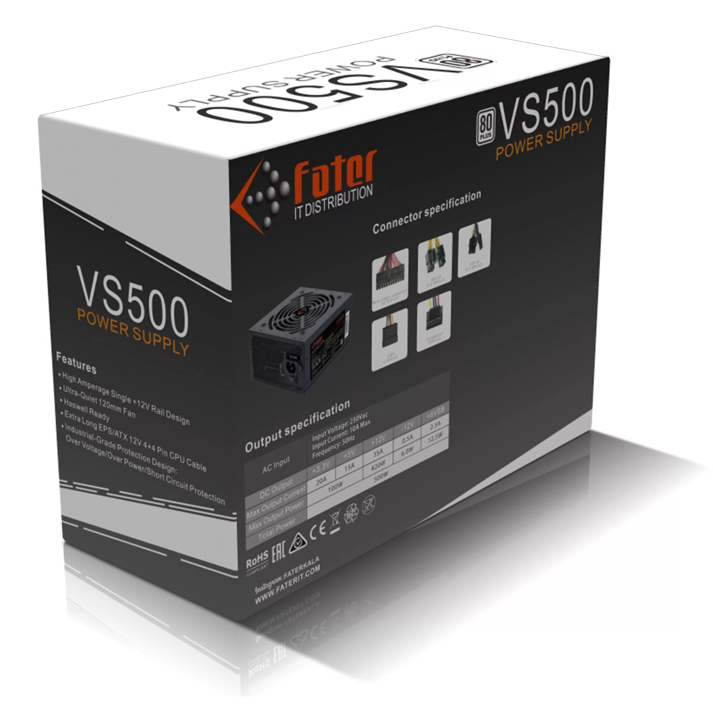 منبع تغذیه کامپیوتر فاطر مدل VS500