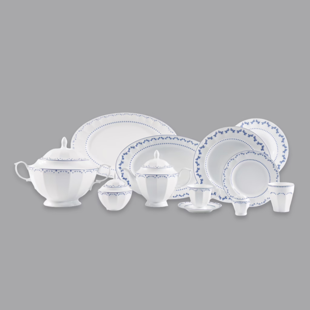 سرویس غذاخوری 103 پارچه 12 نفر چینی زرین ایران مدل فرانسیس سری نئوکلاسیک درجه یک