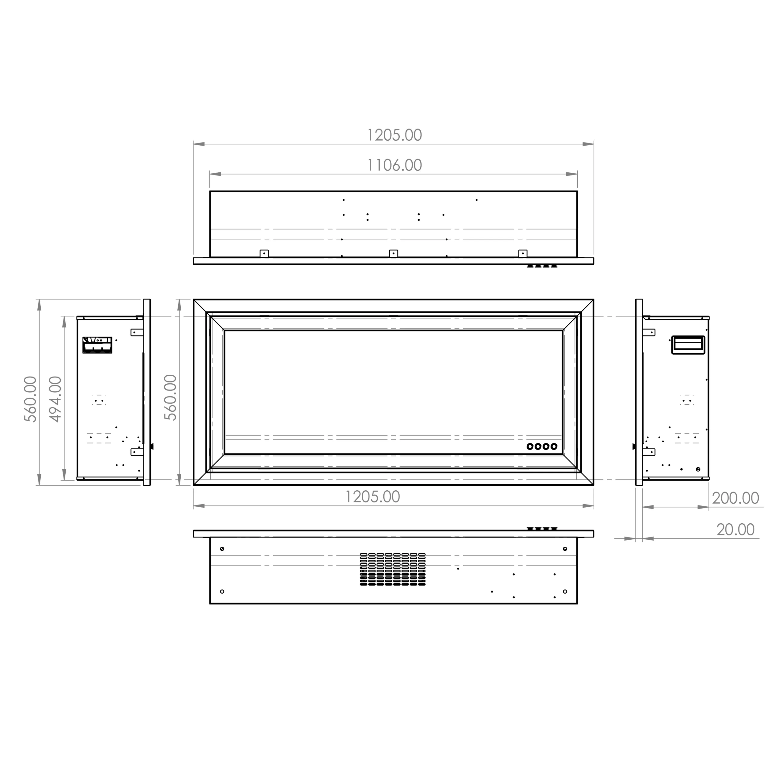 شومینه دیواری برقی شومینه آوالون مدل دیتون 120
