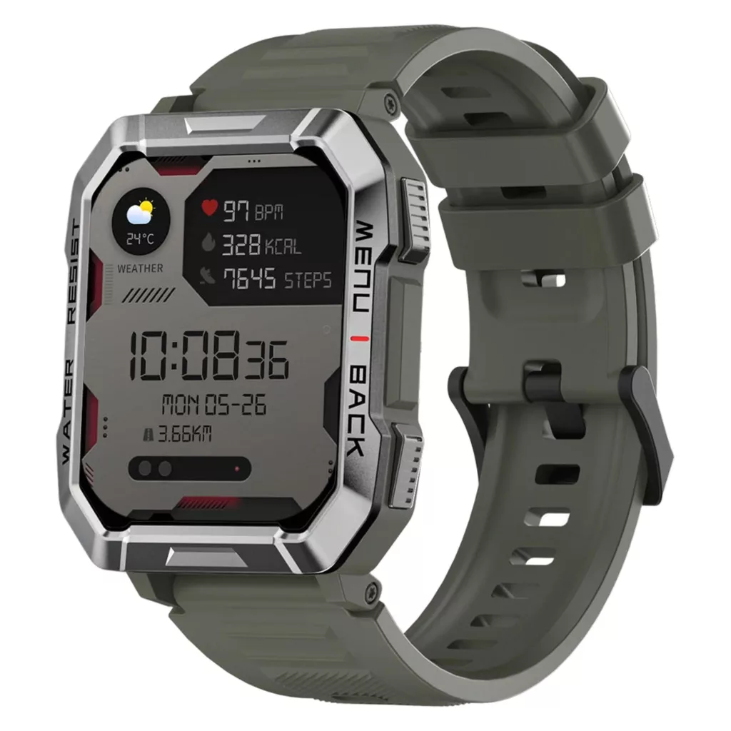 ساعت هوشمند بلک ویو مدل W60 دارای قابلیت‌ های صفحه نمایش رنگی، صفحه نمایش لمسی، کنترل ضربان قلب، بند سیلیکون