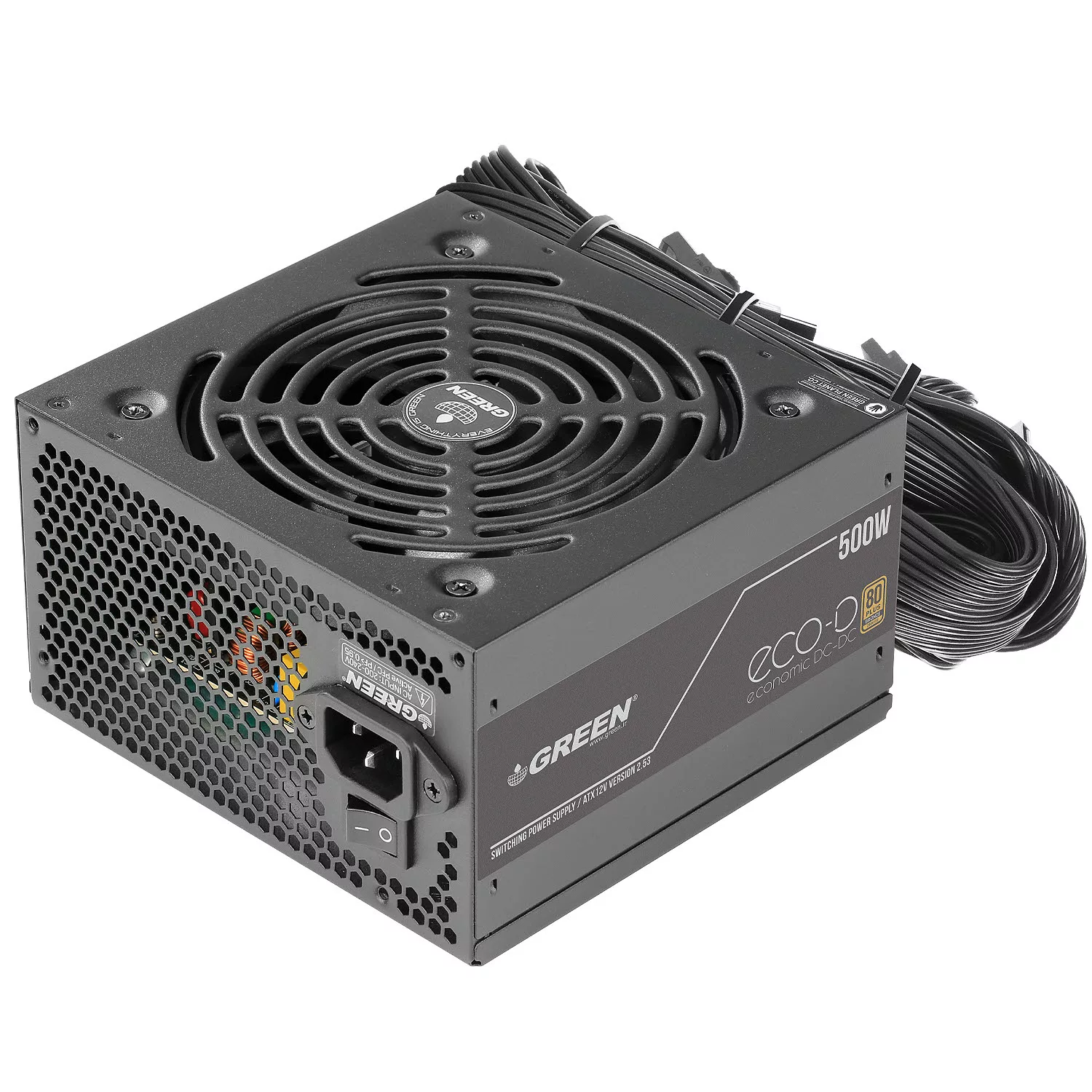 منبع تغذیه کامپیوتر 500W وات گرین مدل GP500A-ECO D