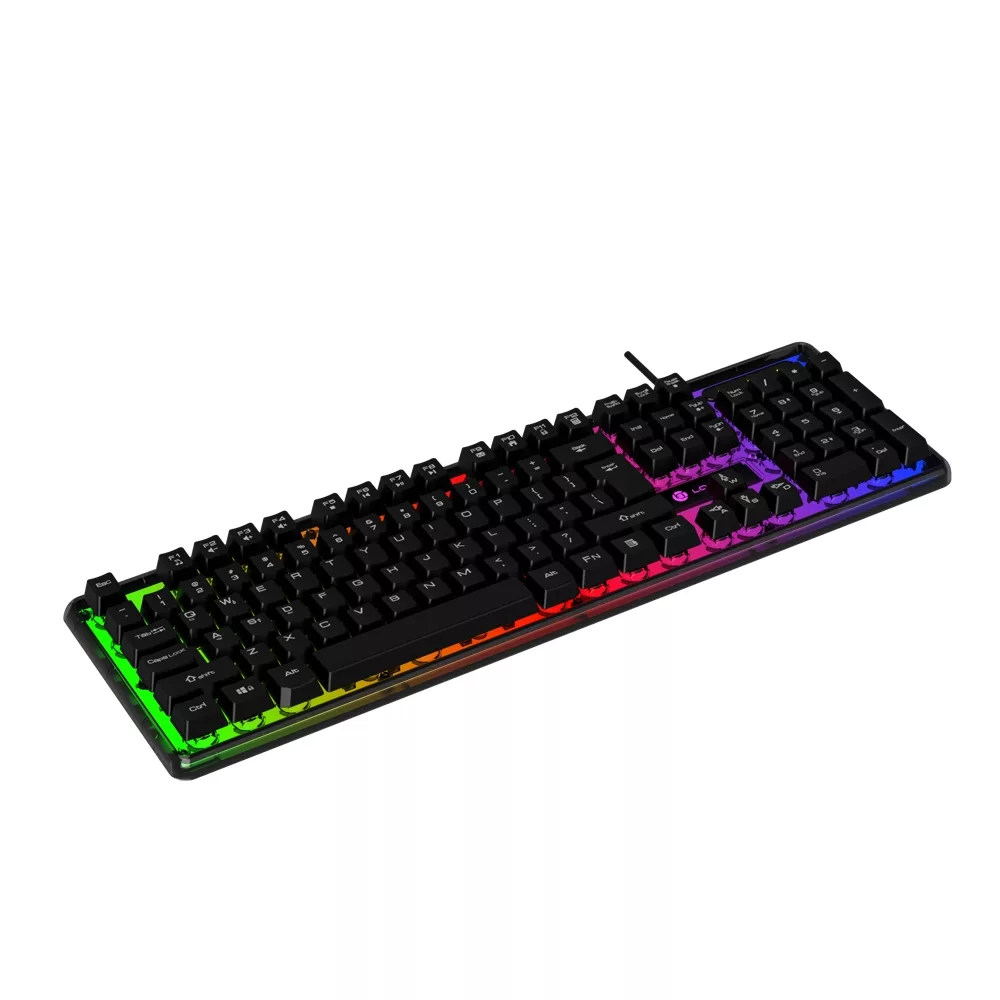 کیبورد گیمینگ لاجی کی مدل K230B، سوییچ ممبران، Full-Size، نورپردازی RGB