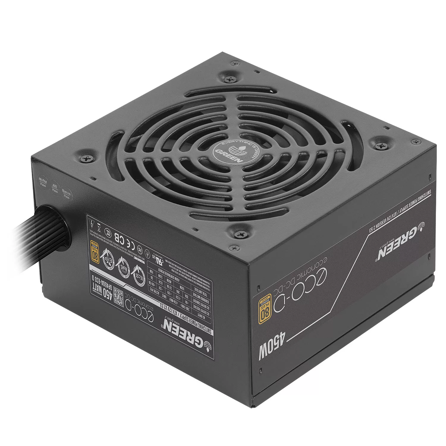 منبع تغذیه کامپیوتر 450W وات گرین مدل GP450A-ECO D