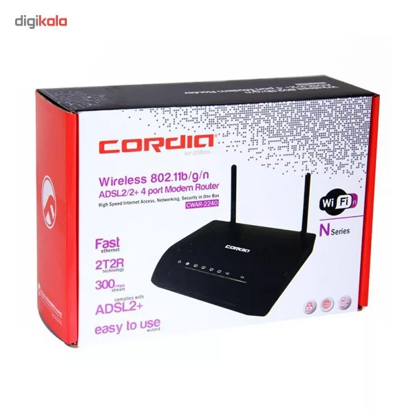 مودم-روتر +ADSL2/2 و بی‌سیم کوردیا مدل CWAR-2240