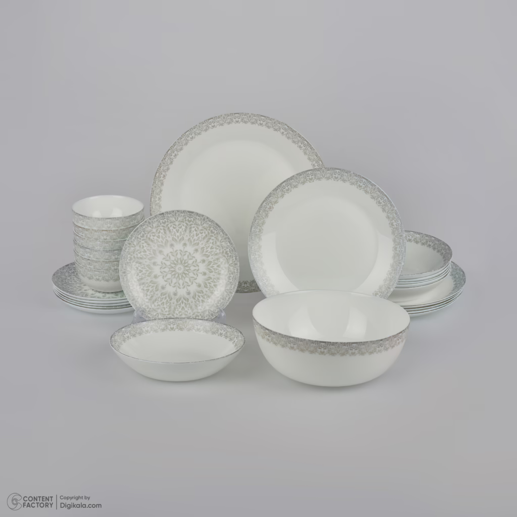 سرویس غذاخوری 26 پارچه 6 نفره گلدن اوپال مدل زلی طرح پرنسا