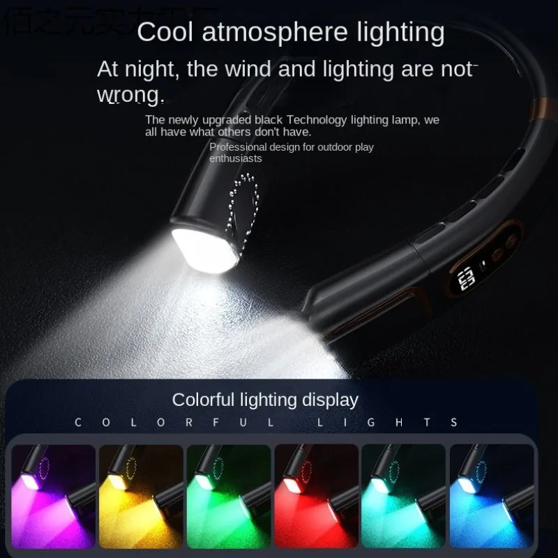 پنکه گردنی مدل Turbo Bladeless ال ای دار ظرفیت 20000 میلی‌آمپر ساعت