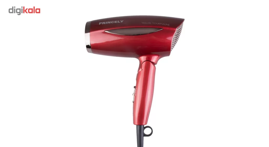 سشوار خانگی پرنسلی مدل 261، موتور DC با توان مصرفی 1800 وات، دارای قابلیت باد سرد و فناوری تولید یون، دارای حلقه آویختن، با حالت صاف‌کننده و حجم‌دهنده، وزن 200 گرم، تنظیم حرارت 3 حالته و کنترل سرعت 2 حالته، به همراه 1 عدد سری متمرکزکننده پهن