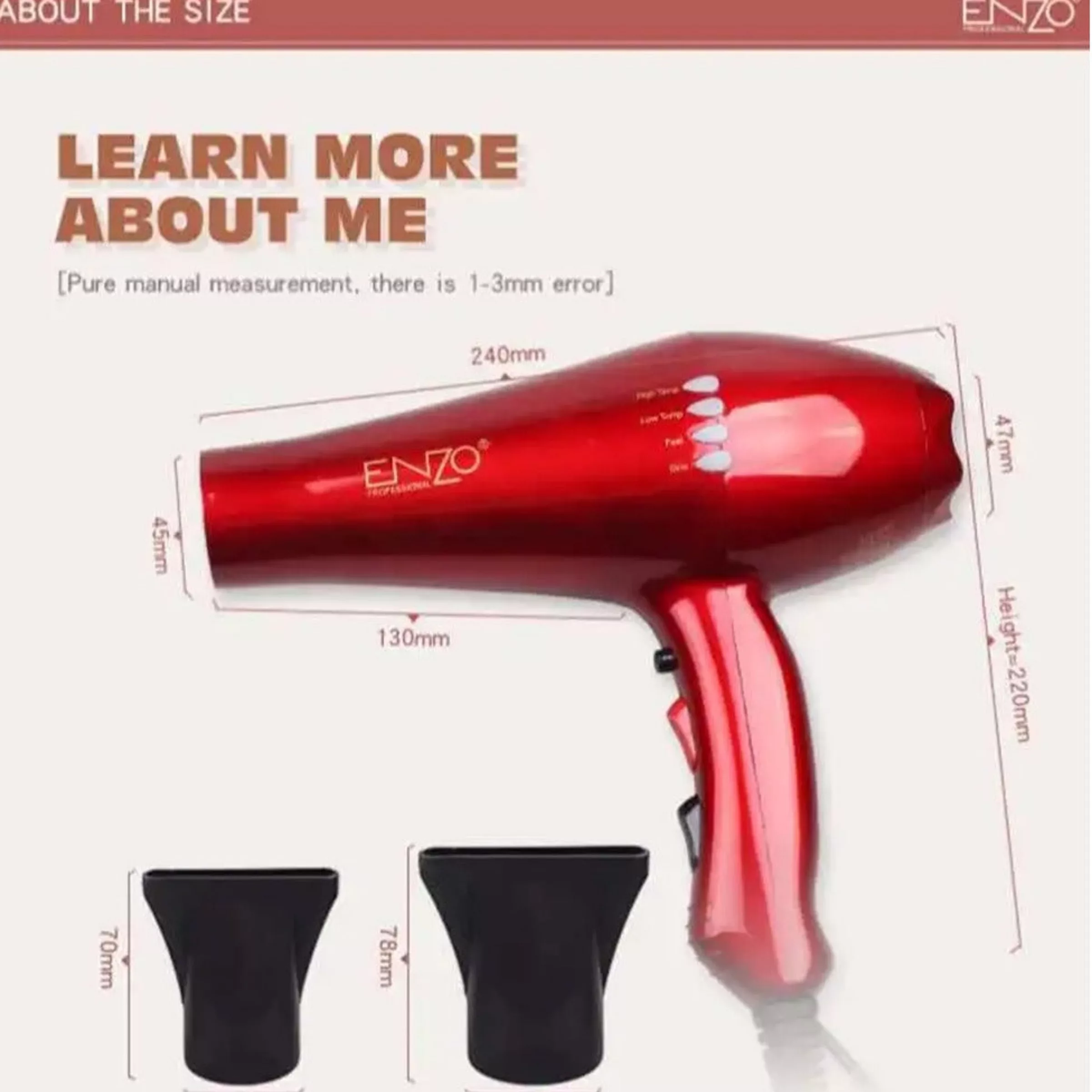 سشوار حرفه ای انزو پروفیشینال مدل en-8860