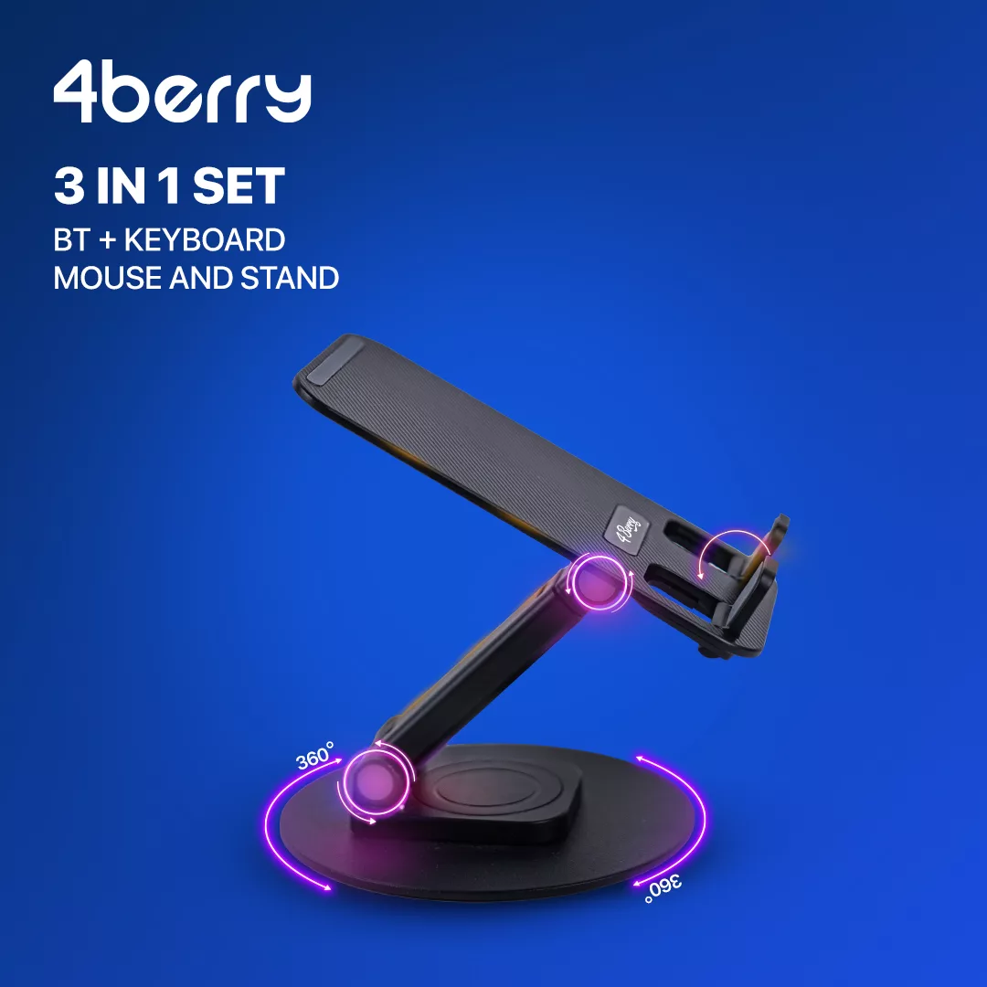 کیبورد و ماوس فوربری مدل BBWL-01 به همراه پایه نگهدارنده گوشی موبایل