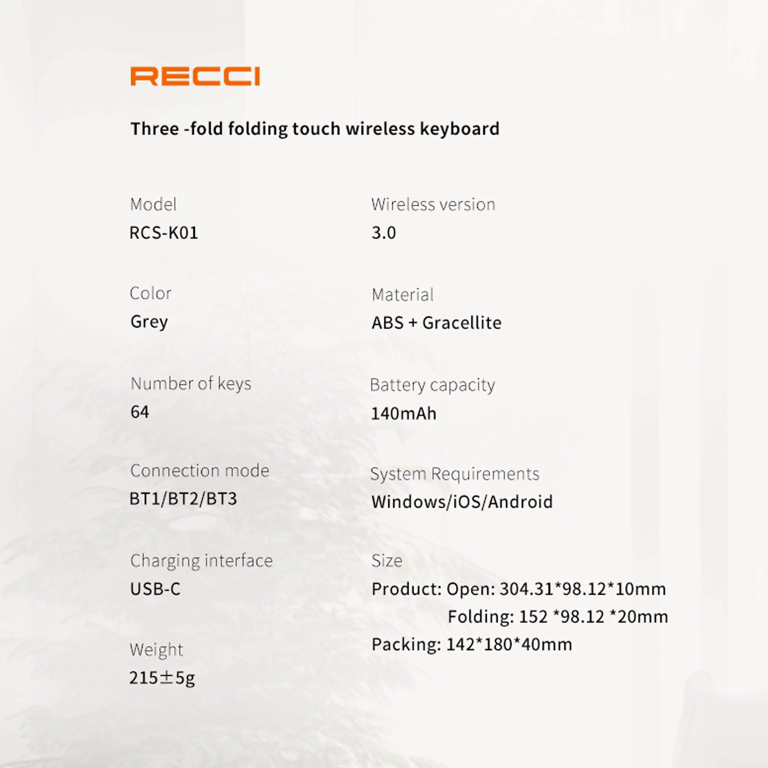 کیبورد رسی مدل RCS-K01