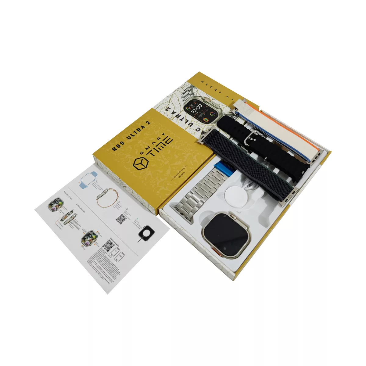 ساعت هوشمند اسمارت تایم مدل RS9 ULTRA 2 دارای قابلیت‌های صفحه نمایش رنگی و لمسی، کنترل موسیقی با بند پارچه ای