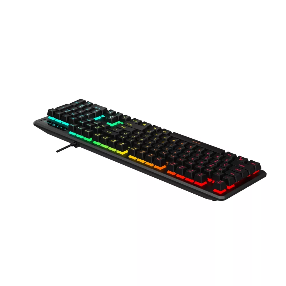 کیبورد گیمینگ لاجی کی مدل K310B، سوییچ مکانیکال آبی، Full-Size، نورپردازی RGB