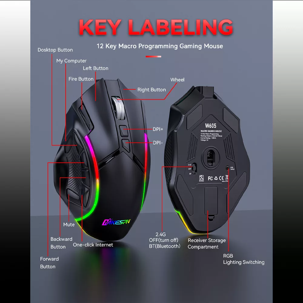 ماوس بی سیم مخصوص بازی ام کی ای اس پی ان مدل W605