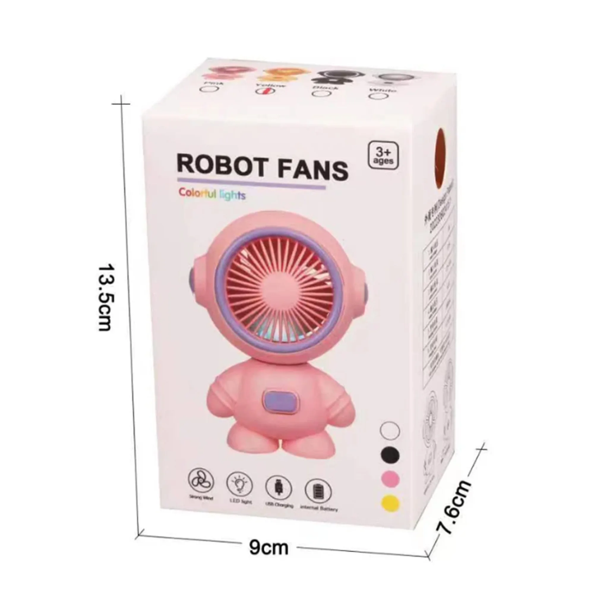 پنکه شارژی مدل ربات ظرفیت ۳۸۰ میلی آمپر ساعت