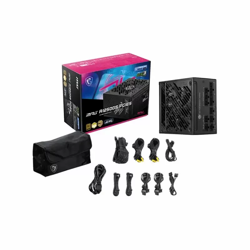 منبع تغذیه کامپیوتر 1250 وات ام اس آی مدل MPG A1250GS GOLD PCIE5