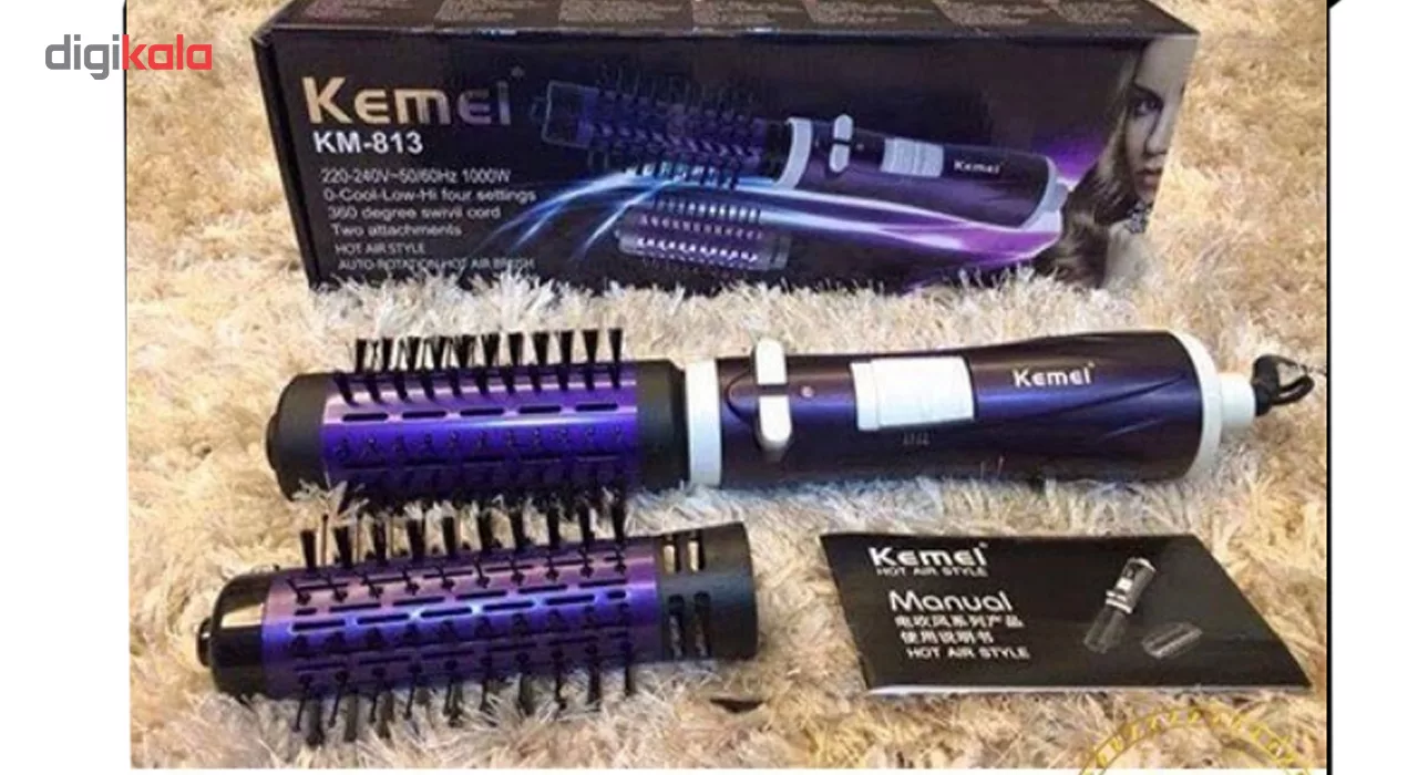 سشوار برس دار چرخشی کیمی مدل KM-813