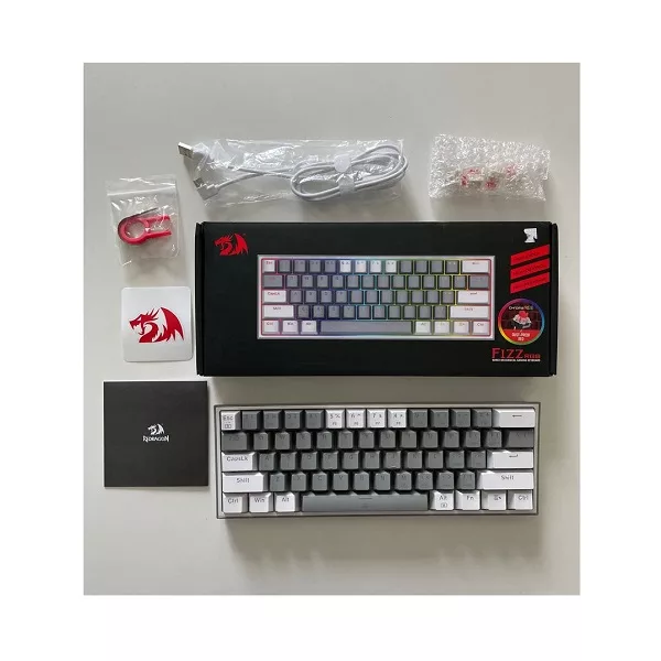 کیبورد مخصوص بازی ردراگون مدل FIZZ K617-GREY/WHITE