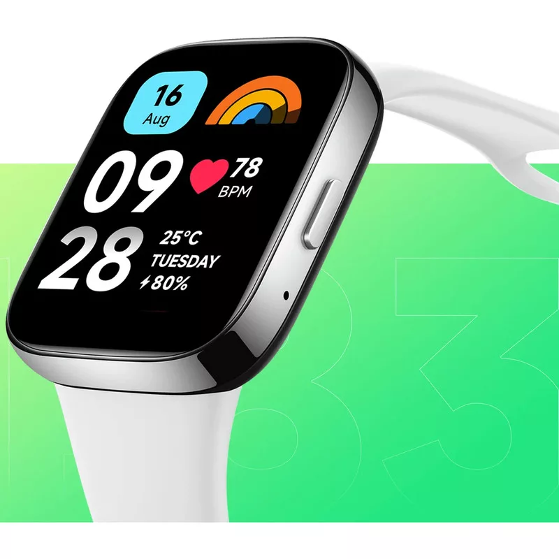 ساعت هوشمند مدل Mi Redmi Watch 3 Active دارای قابلیت های صفحه نمایش رنگی، صفحه نمایش لمسی، کنترل موسیقی (Music Player)، کنترل سطح اکسیژن خون، قابلیت مکالمه از طریق بلوتوث بند سیلیکون