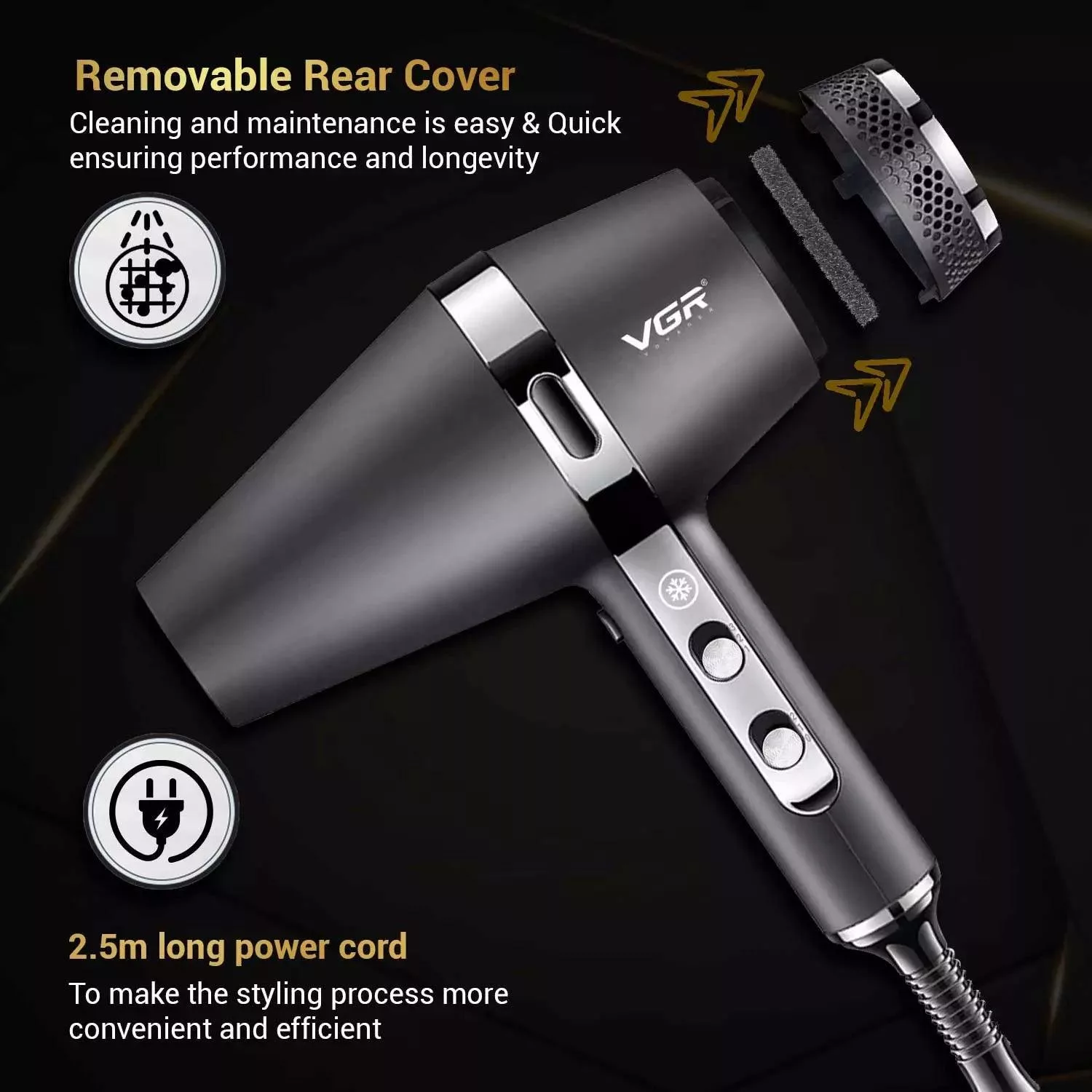 سشوار حرفهای وی جی ار مدل V-451