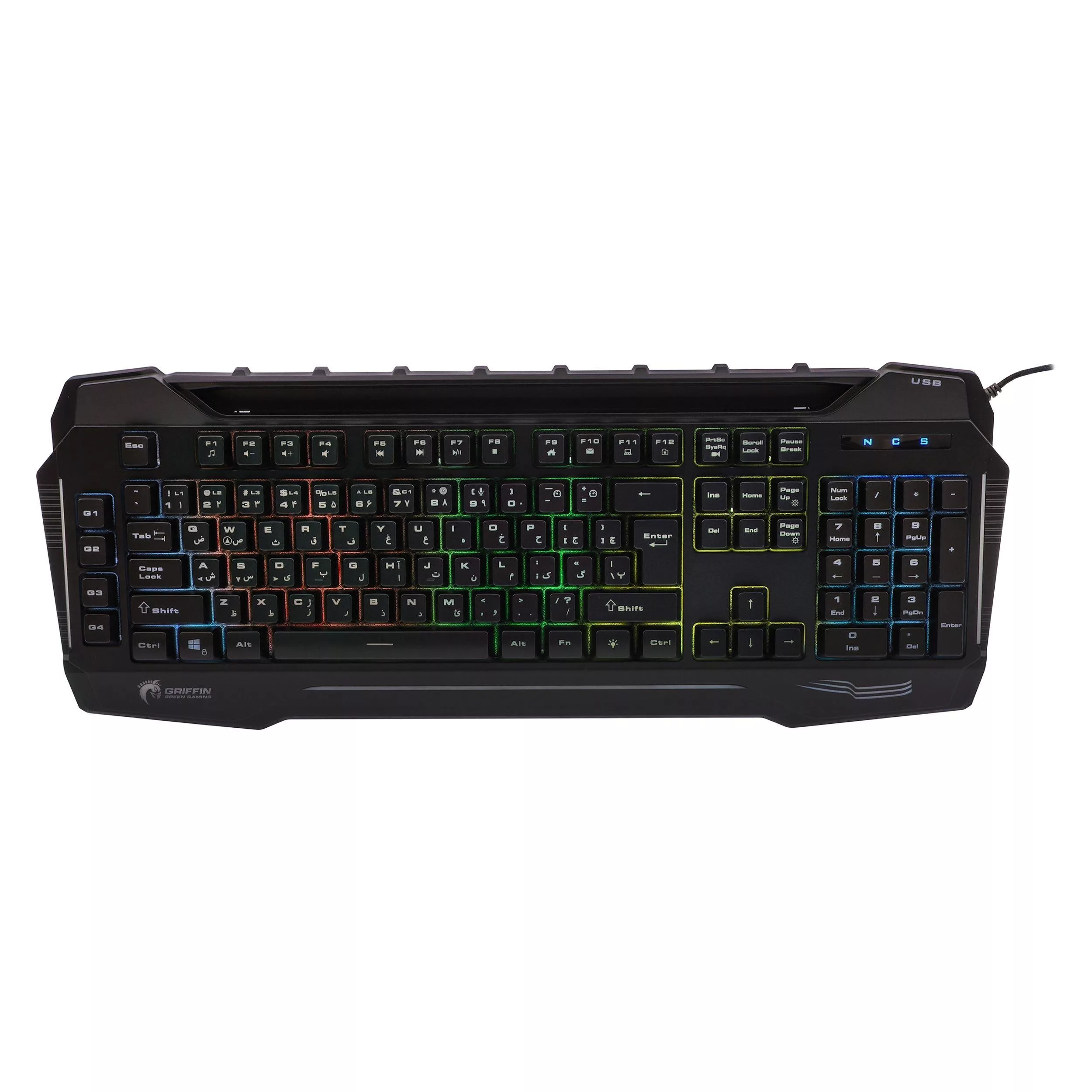 کیبورد گیمینگ گرین مدل GK702-RGB، Full-Size نورپردازی RGB