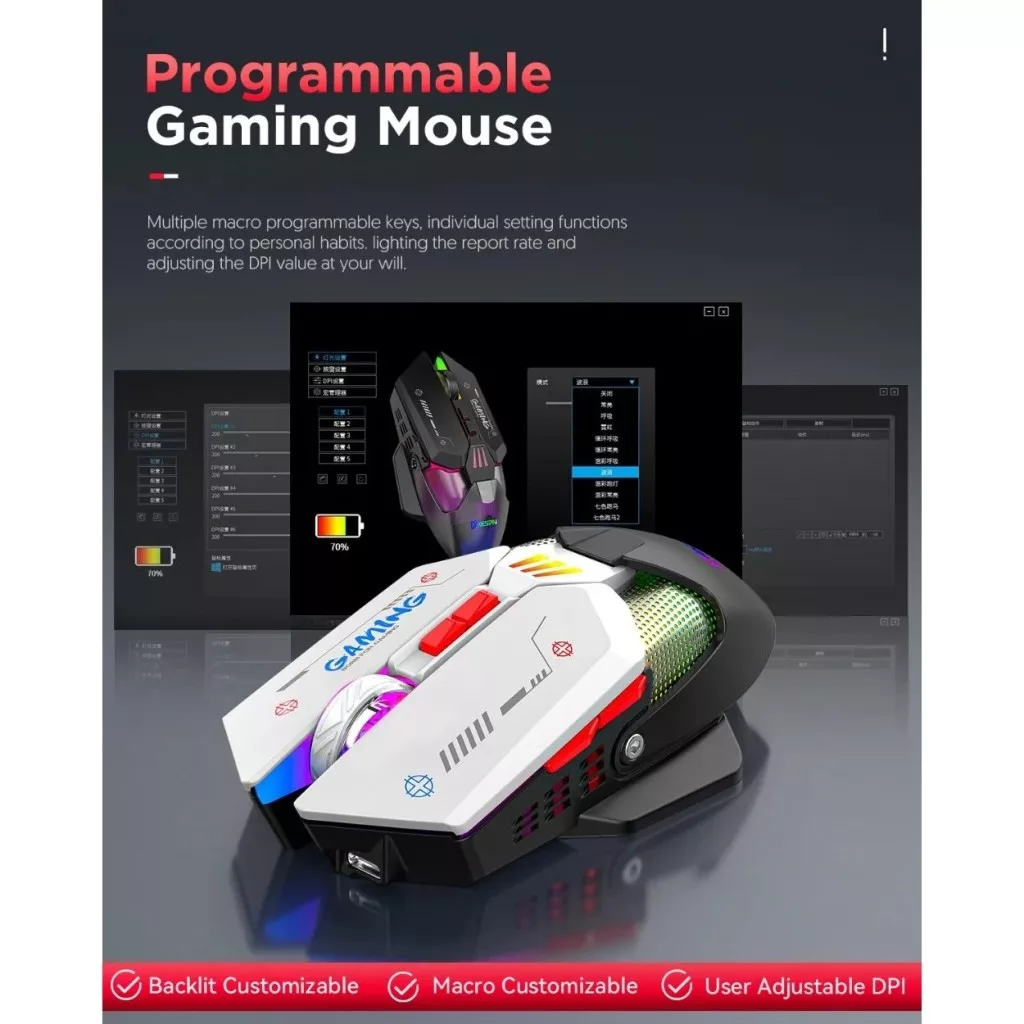 ماوس بی سیم مخصوص بازی ام کی ای اس پی ان مدل W19