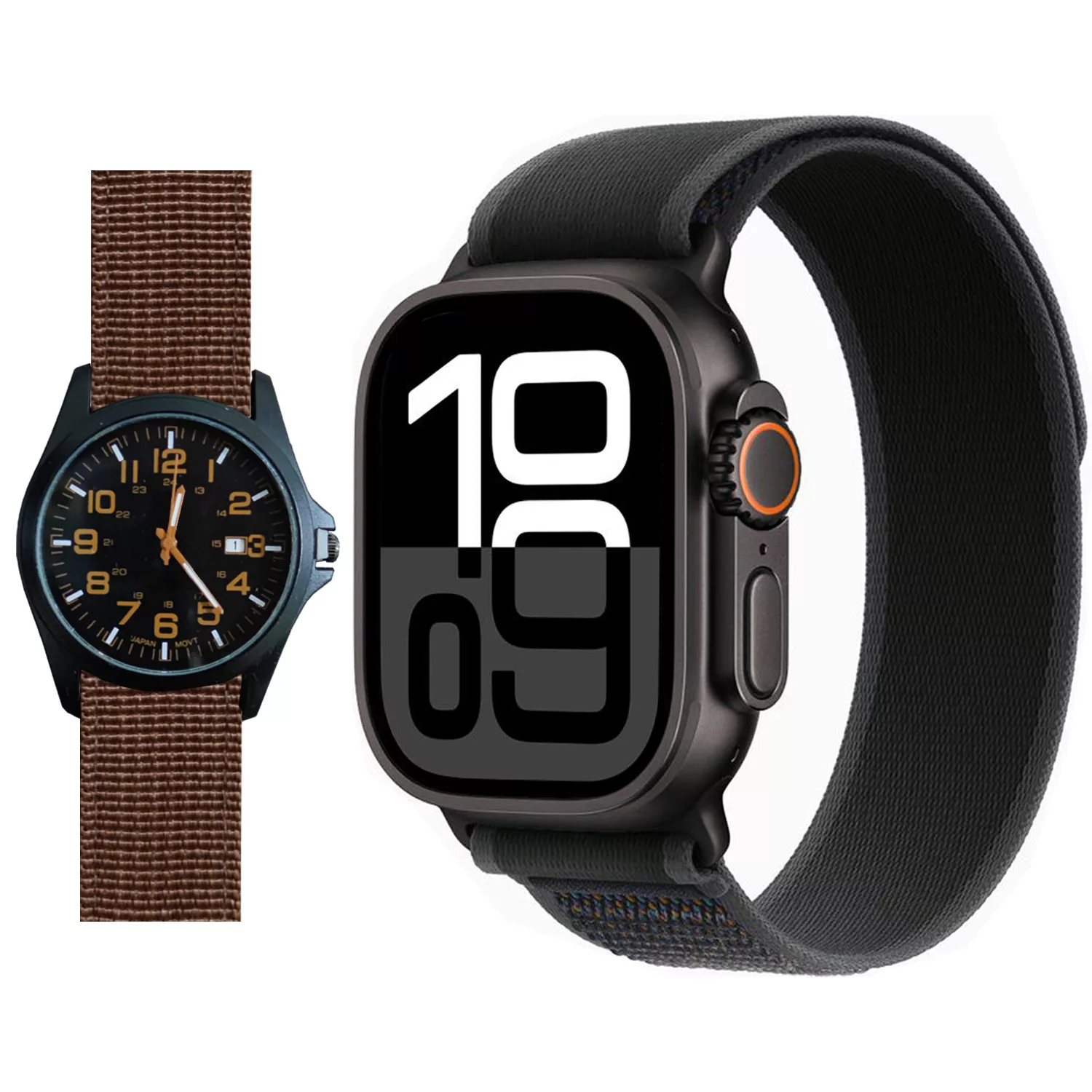 ساعت هوشمند 2.02 اینچی ویکتوری مدل HX9 ULTRA 2 با بند پارچه ای به همراه ساعت مچی