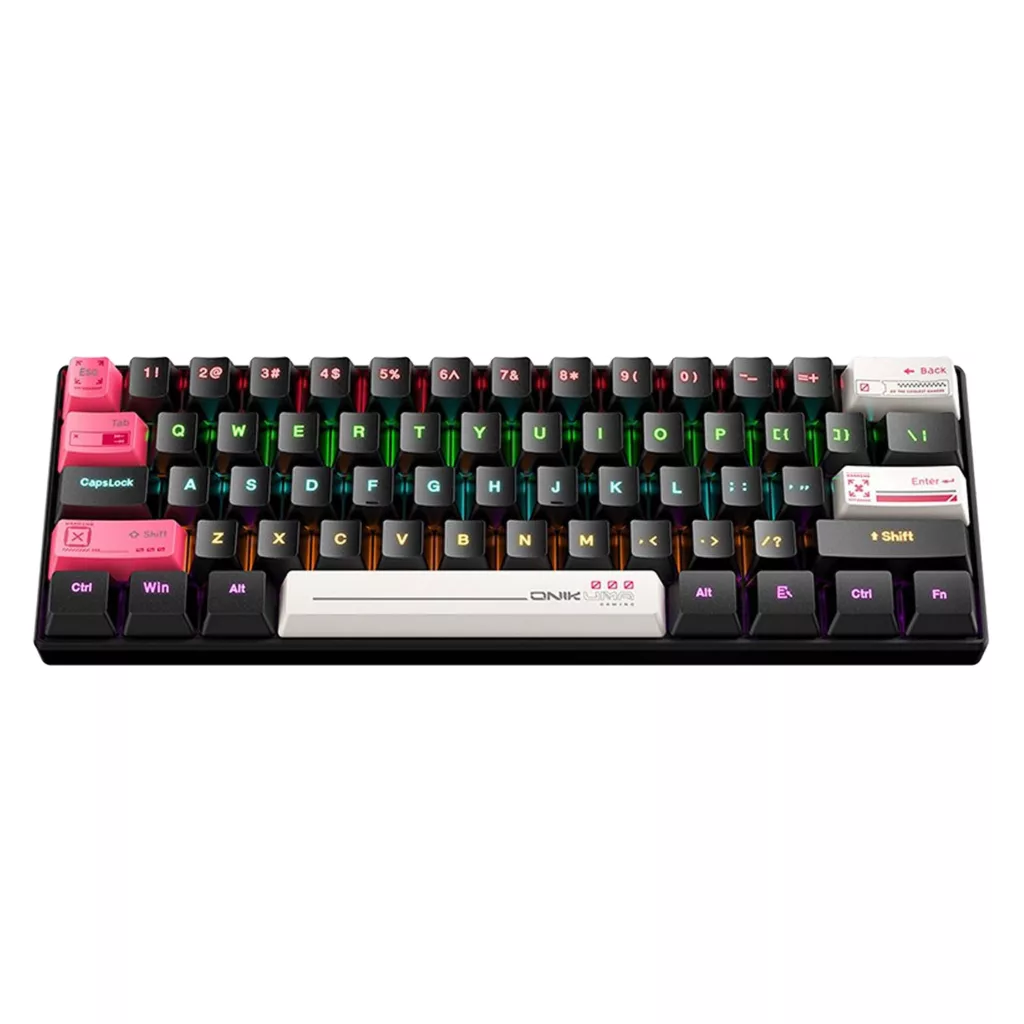 کیبورد گیمینگ اونیکوما مدل G55 RGB، مکانیکال سوییچ قهوه‌ای، Tenkeyless، نورپردازی RGB